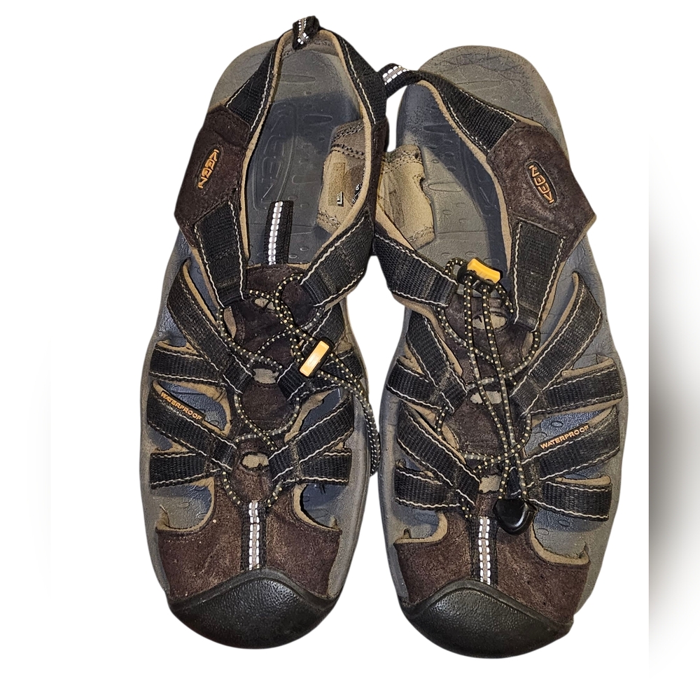 💖🔴Keen Men's Black and Brown Adventure Sandals